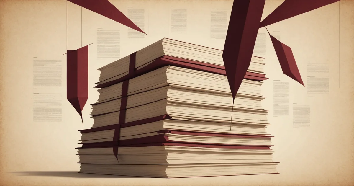 Abstract illustration representing the volume of regulatory documents challenging compliance teams
